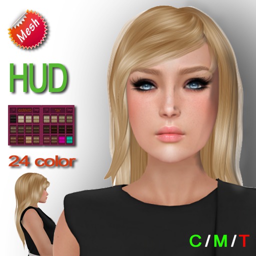 eDeLsToRe woman mesh hair " Harper " incl all 24 color HUD
