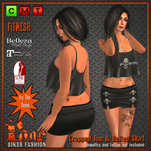 Silver Skull Top & Skirt