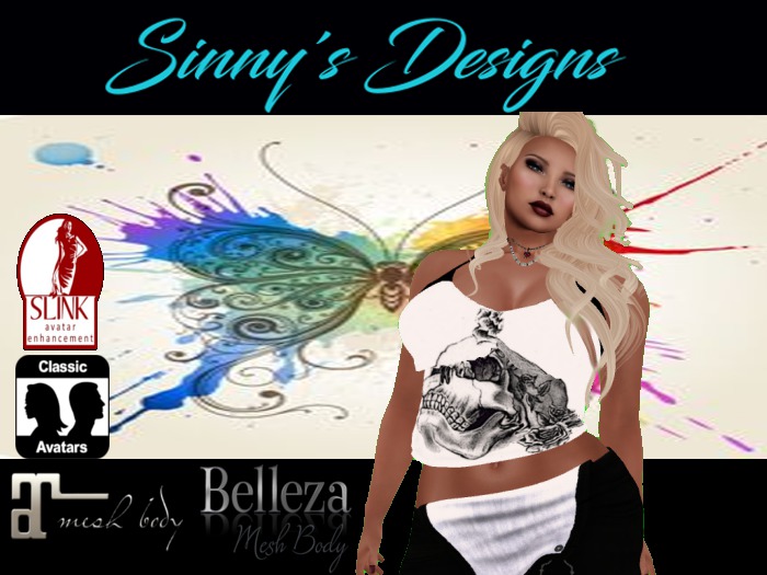 ~SD~SUE SKULL & ROSE Sports Bra Tank Top BOXED