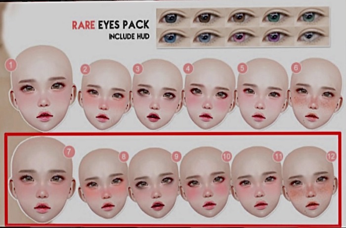 Second Life Marketplace - SOMEMORE / SaeBom Mesh Head 7-12 set retired