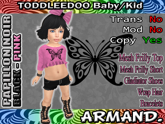 --ARMAND-- PAPILLON NOIR - BLACK-PINK