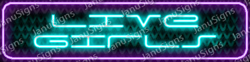Neon Sign techno "Live Girls" flashing 4 steps / neonsign neonsigns 