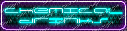 Neon Sign techno "Chemical Drinks" flashing 4 steps / neonsign neonsigns 