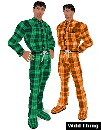 Pajama Set Orange / Green