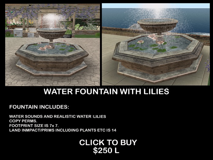 LILY WATER FOUNTAIN BOXED