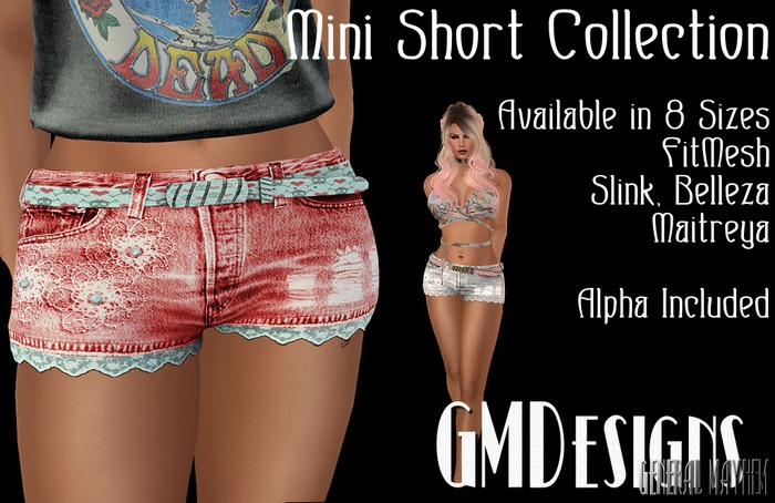 GMDesigns Red & Heart Mini Short