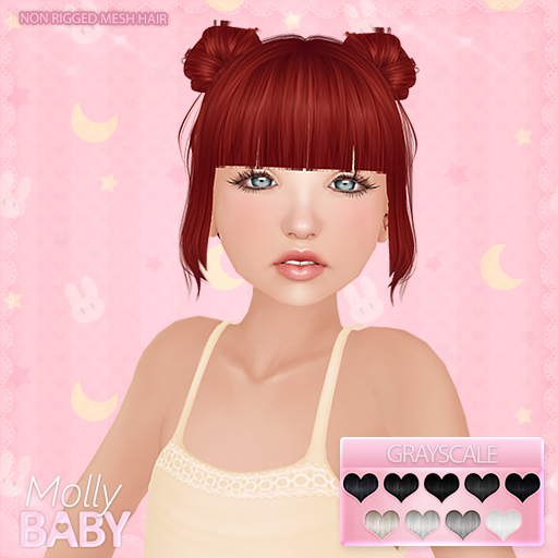 :*BABY*: Hair MOLLY - Grayscale