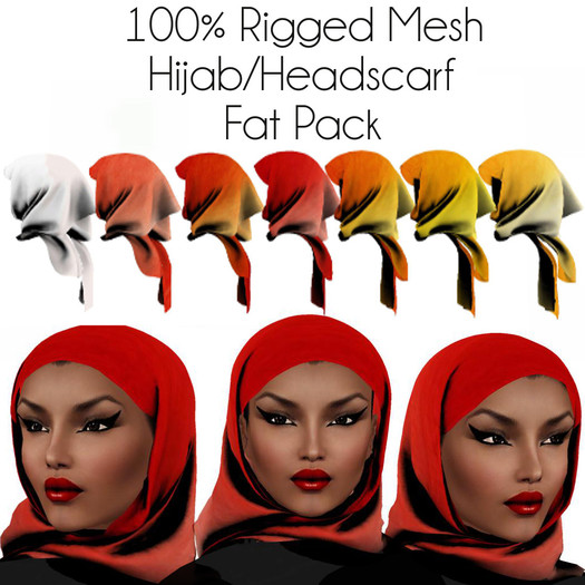 LOVE - 100% RIGGED MESH HIJAB/HEADSCARF - SET 1 