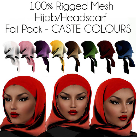 LOVE - 100% RIGGED MESH HIJAB/HEADSCARF - SET 7