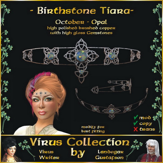 << VC >> Tiara - Birthstone - 10 - Opal