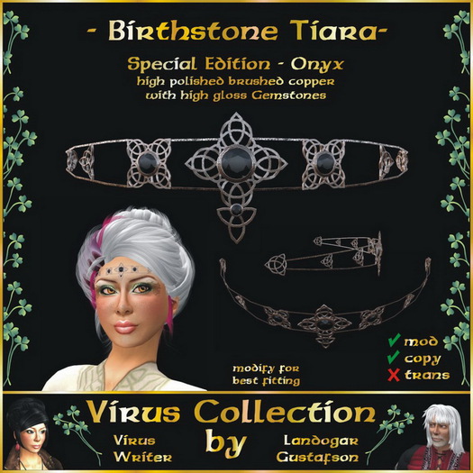 << VC >> Tiara - Birthstone - 13 - Onyx