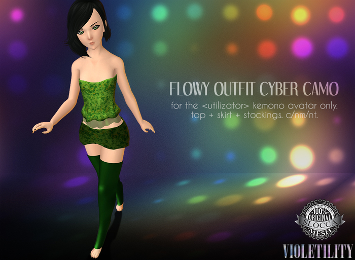 Violetility - Flowy Outfit for Kemono [Cyber Camo]