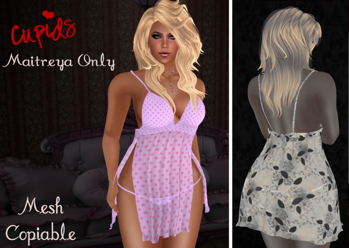 Sweet Babydoll Nighty Lilac Polkadot Maitreya Only