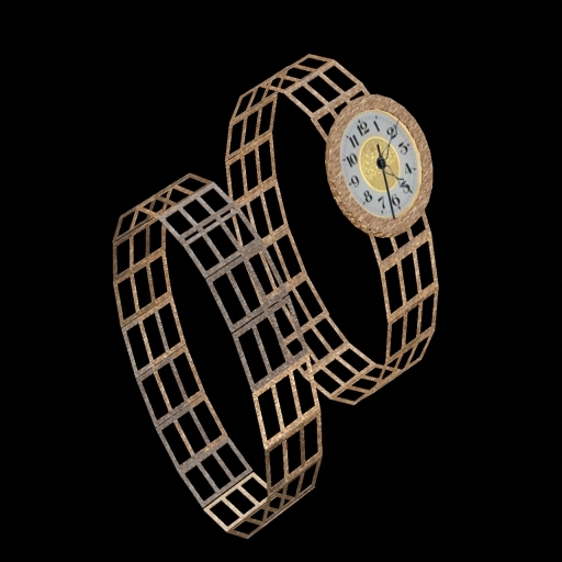 Ladies gold face watch + bracelet (boxed)