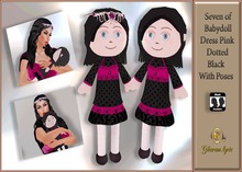 BAG -Babydoll Dress Pink dotted Black