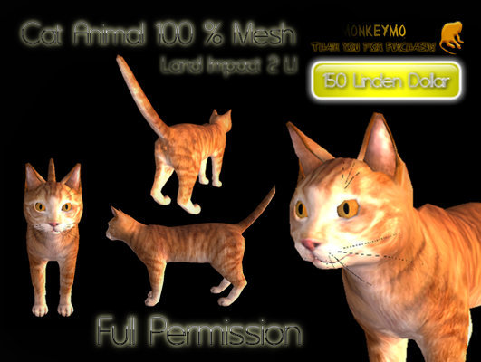 Cat Animal - Mesh - Full Permission - Monkeymo