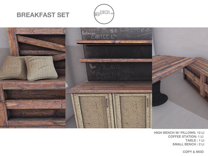.birch breakfast set full  - tan