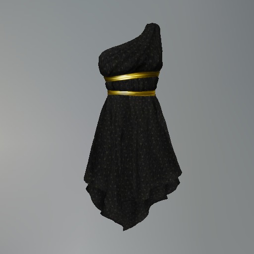 Second Life Marketplace - Charcoal Tonal Dots Mesh Chiton Dress