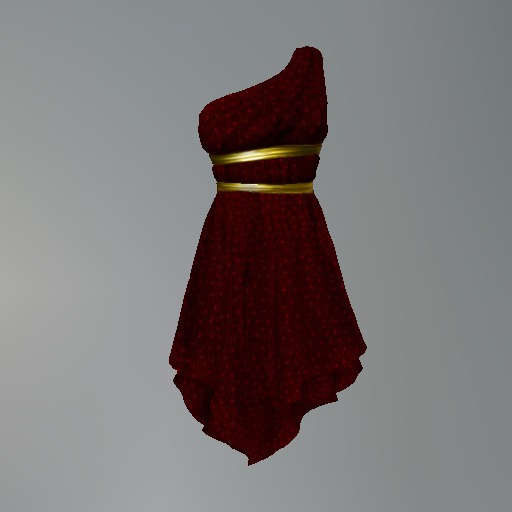 Red Tonal Dots Mesh Chiton Dress