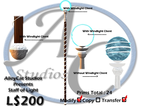 Staff of Light with Windlight, AlleyCat Studios