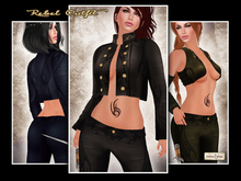 [V/W] Rebel Smoke Outfit -  Fantasy or Sci-fi attire in Classic & Fitted Mesh, w/ Pants, Jacket, Top & Accessories