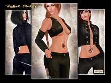 [V/W] Rebel Moss Outfit -  Fantasy or Sci-fi attire in Classic & Fitted Mesh, w/ Pants, Jacket, Top & Accessories