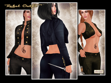 [V/W] Rebel Blue Steel Outfit -  Fantasy or Sci-fi attire in Classic & Fitted Mesh, w/ Pants, Jacket, Top & Accessories