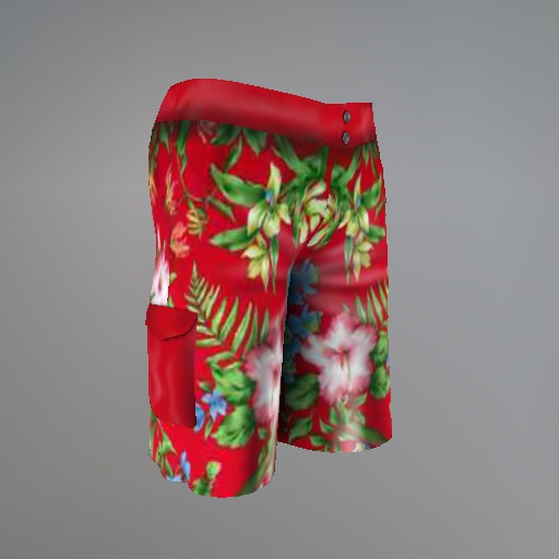 Red Hibiscus Mesh Shorts box