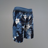 Blue Hibiscus Mesh Shorts