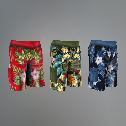 Hibiscus Mesh Shorts F box