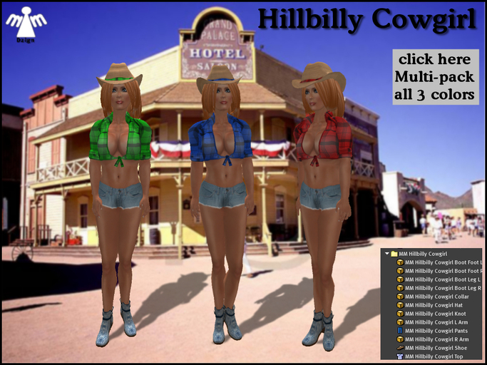 MM Hillbilly Cowgirl AllColors Multipack