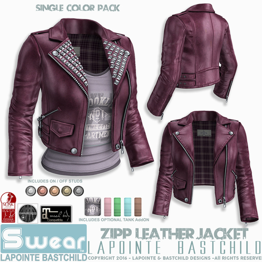 L&B - Leather Jacket -  Zipp - Oxblood Red