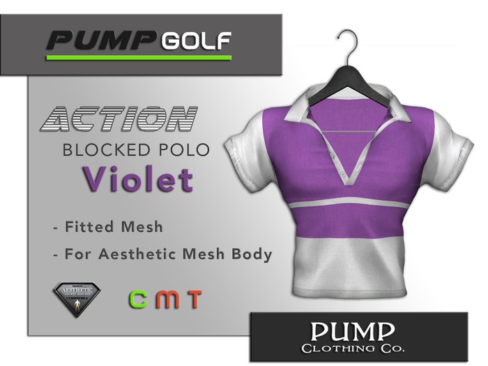 Violet Blocked Golf Polo - Aesthetic