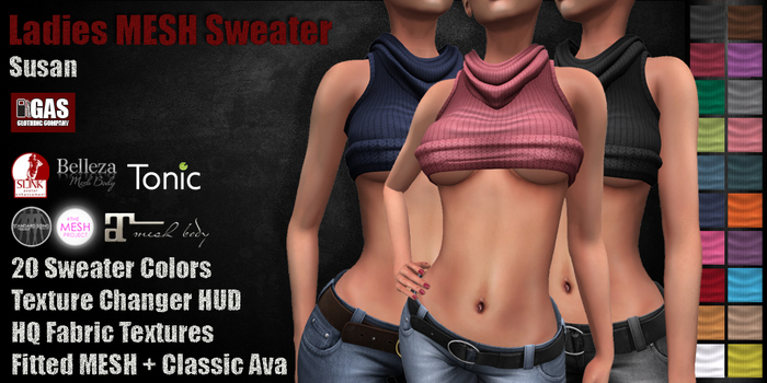 GAS [Ladies MESH Sweater Susan - 20 Colors with HUD] Demo