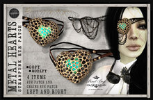 PIXEL BOX - Steampunk Eye patch - Metal hearts  (b)