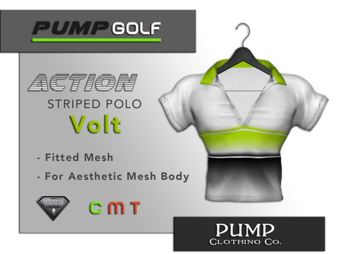 Volt Striped Golf Polo - Aesthetic