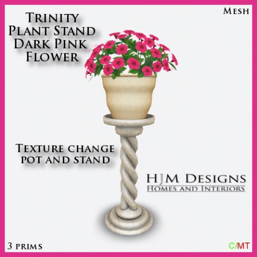 Trinity Plant Stand - Dark Pink Flower Boxed
