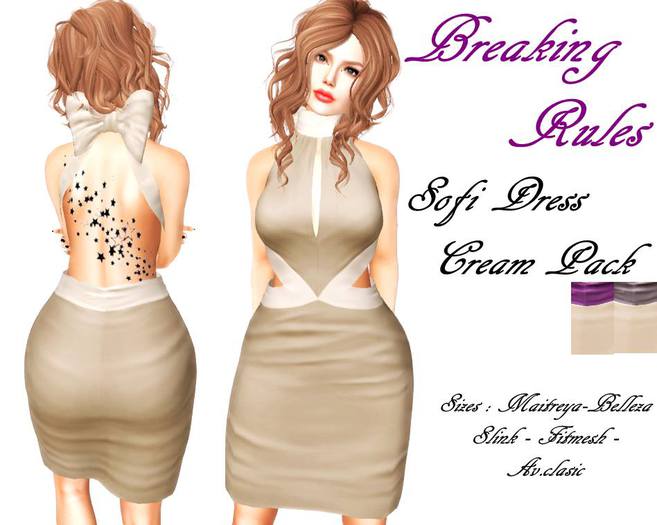 *Breaking Rules -  Dress Sofi Cream pack