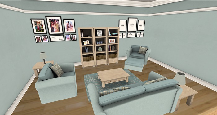 Dusky Blue Living Room Set