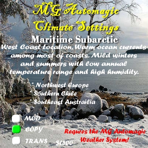 MG Automagic Climate Settings - Maritime Subarctic