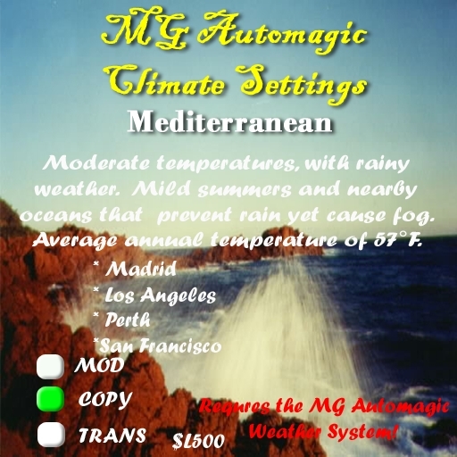 MG Automagic Climate Settings - Mediterranean