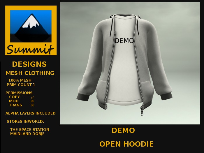 Summit open hoodie DEMO