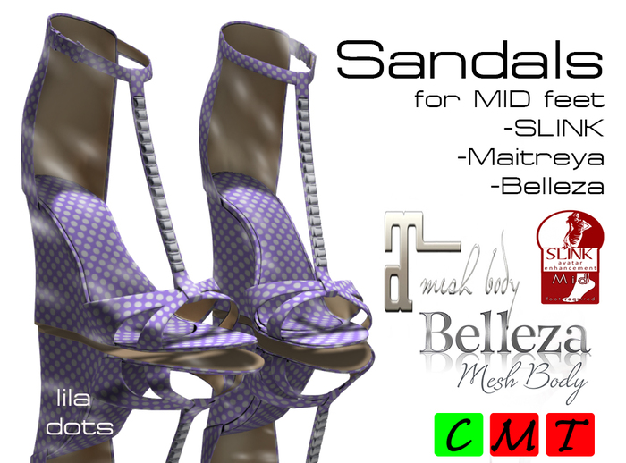 *Endless*Sandals Lila dots  MID