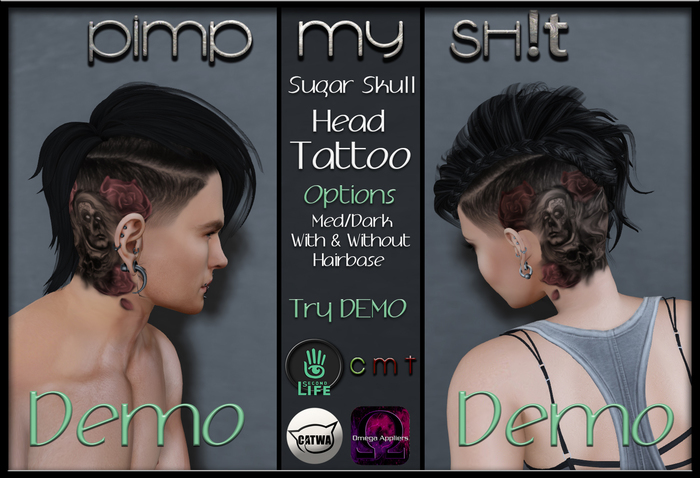 PMS - Sugar Skull Head Tattoo - DEMO