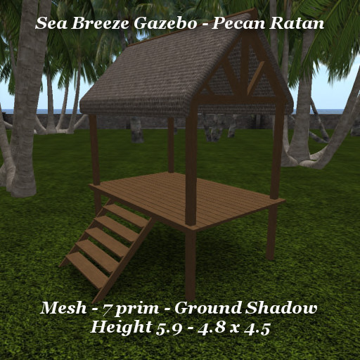 Sea Breeze Gazebo Pecan Rattan