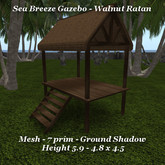 Sea Breeze Gazebo Walnut Rattan