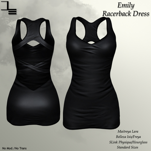 DE Designs - Emily Racerback Dress - Black