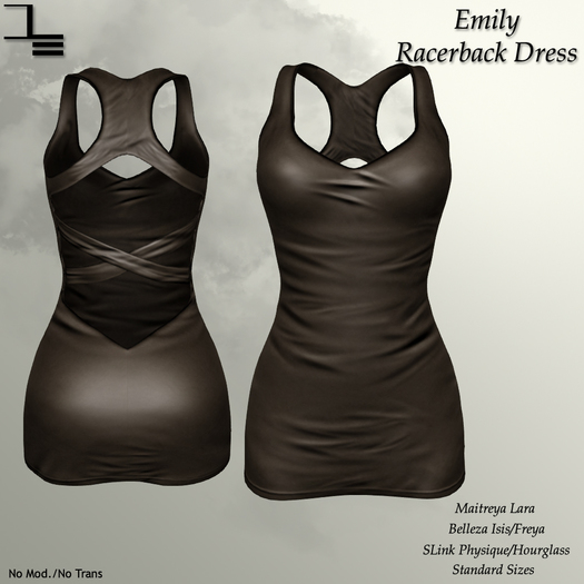 DE Designs - Emily Racerback Dress - Brown