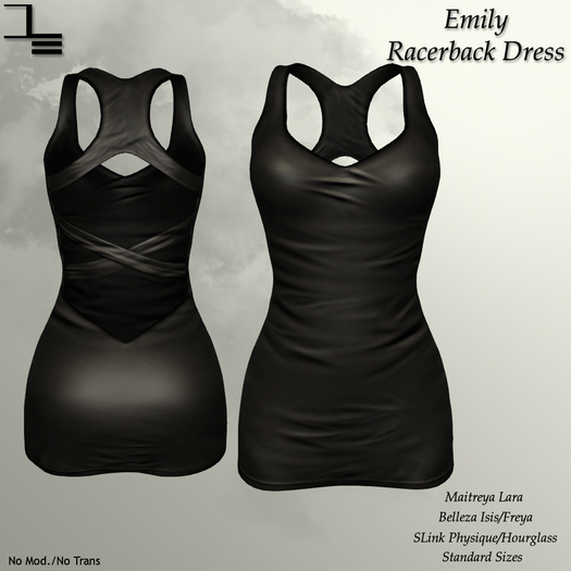 DE Designs - Emily Racerback Dress - Charcoal
