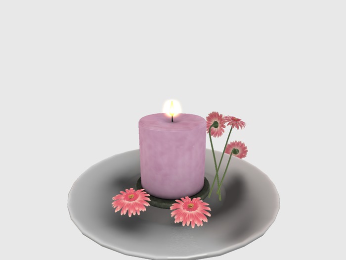 Plate With Candle Pink 